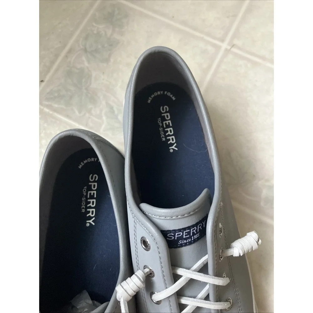 Sperry Top-Sider Crest Vibe Gray Leather Sneakers Women's Size 11 Boat Shoes